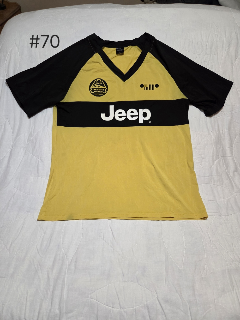 Jeep Desert Rated 4x4 Colorblock Graphic Jersey T-Shirt – Yellow & Black – Size